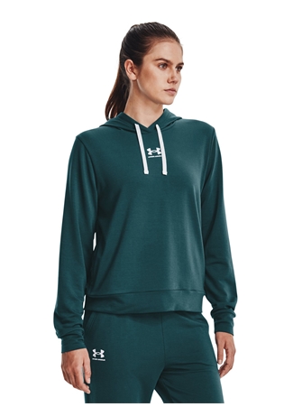 Under Armour Kapüşon Yaka Beyaz Kadın Sweatshırt 1369855 Rival Terry Hoodie_1