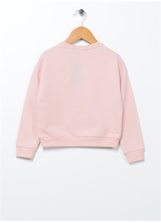 Limon Pembe Kız Çocuk Bisiklet Yaka Uzun Kollu Baskılı Sweatshirt CAL GIRL_1