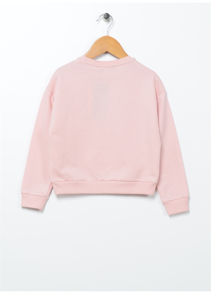 Limon Pembe Kız Çocuk Bisiklet Yaka Uzun Kollu Baskılı Sweatshirt CAL GIRL_1