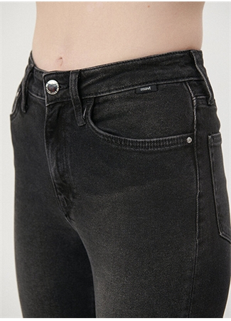 Mavi STAR Dark Smoke Yüksek Bel Dar Paça Mom Fit Antrasit Kadın Denim Pantolon M101077-82224_4