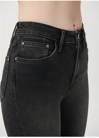 Mavi STAR Dark Smoke Yüksek Bel Dar Paça Mom Fit Antrasit Kadın Denim Pantolon M101077-82224_5