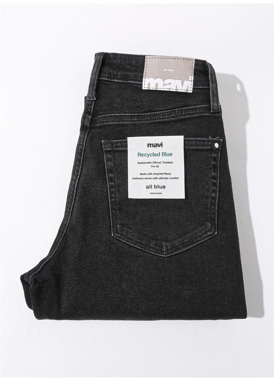 Mavi STAR Dark Smoke Yüksek Bel Dar Paça Mom Fit Antrasit Kadın Denim Pantolon M101077-82224_8