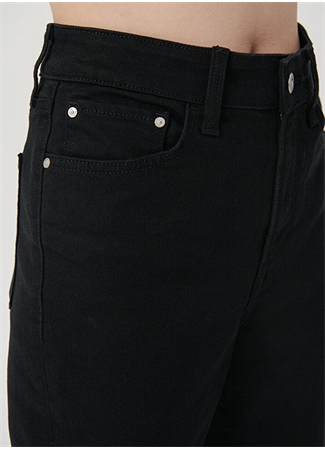 Mavi STAR Double Black Den Yüksek Bel Dar Paça Mom Fit Siyah Kadın Denim Pantolon M101077-83147_6