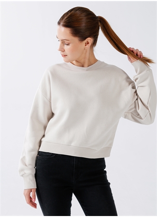 Mavi Bisiklet Yaka Gri Kadın Sweatshırt M1611147-70078 CROP SWEATSHIRT Dawn