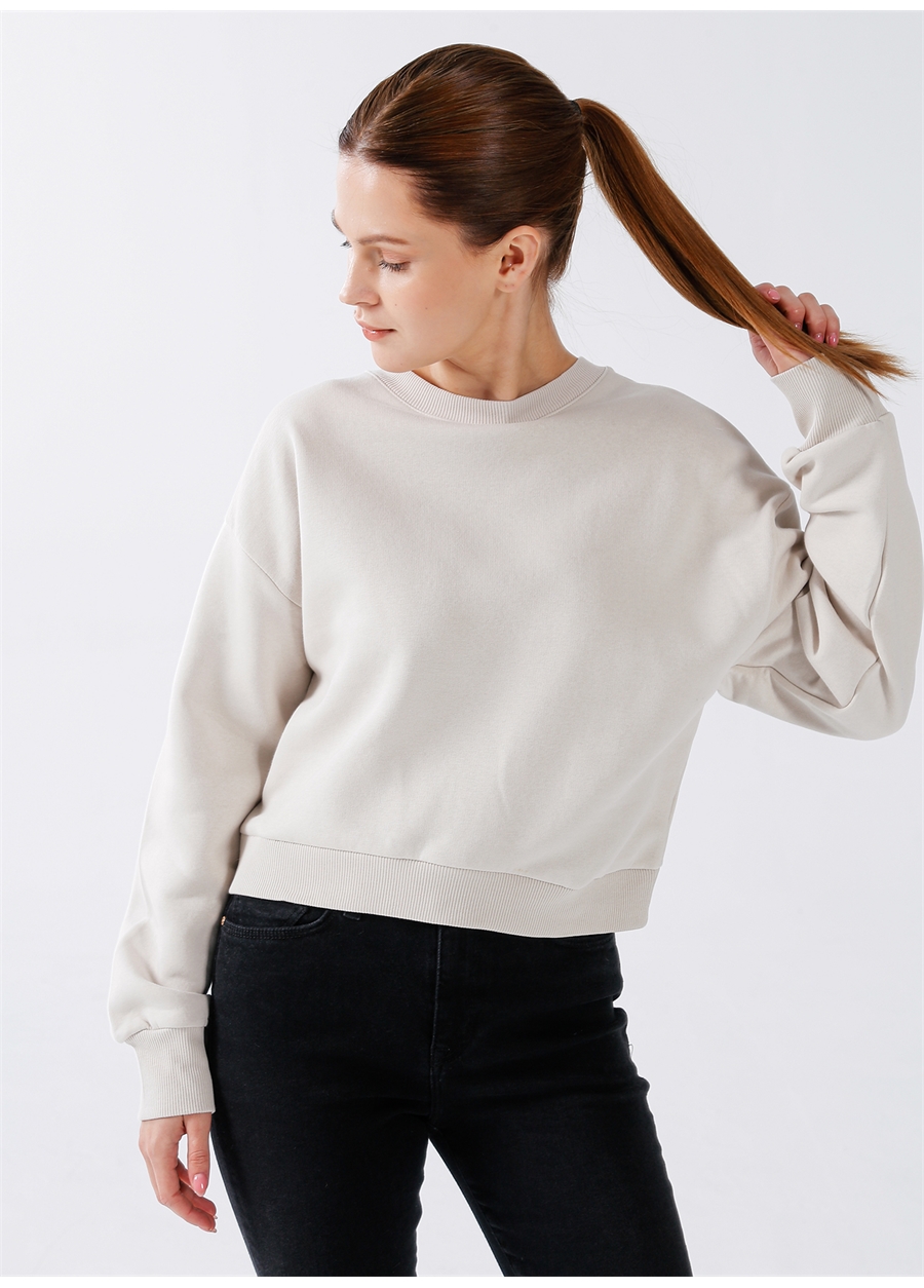 Mavi Bisiklet Yaka Gri Kadın Sweatshırt M1611147-70078 CROP SWEATSHIRT Dawn_0