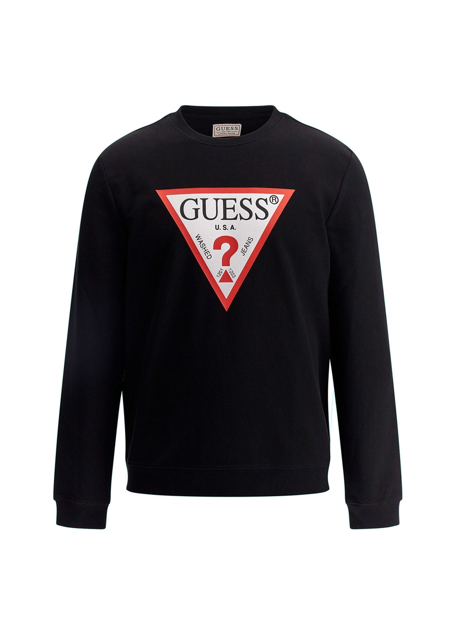 Guess Bisiklet Yaka Siyah Erkek Sweatshırt M2YQ37K6ZS1JBLKAUDLEY CN FLEECE_3