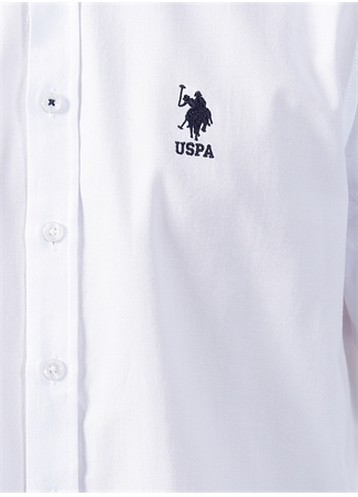 U.S. Polo Assn. Düğmeli Yaka Beyaz Erkek Gömlek EKOS_4