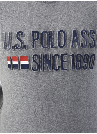 U.S. Polo Assn. Bisiklet Yaka Gri Melanj Erkek Kazak KOLON_4