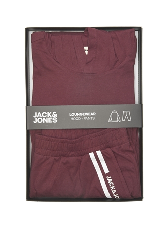 Jack & Jones Bordo Erkek Çocuk Kapüşonlu Uzun Kollu Baskılı Sweatshirt JACWILLIAM HOOD AND PANTS GIFTB JNR_3