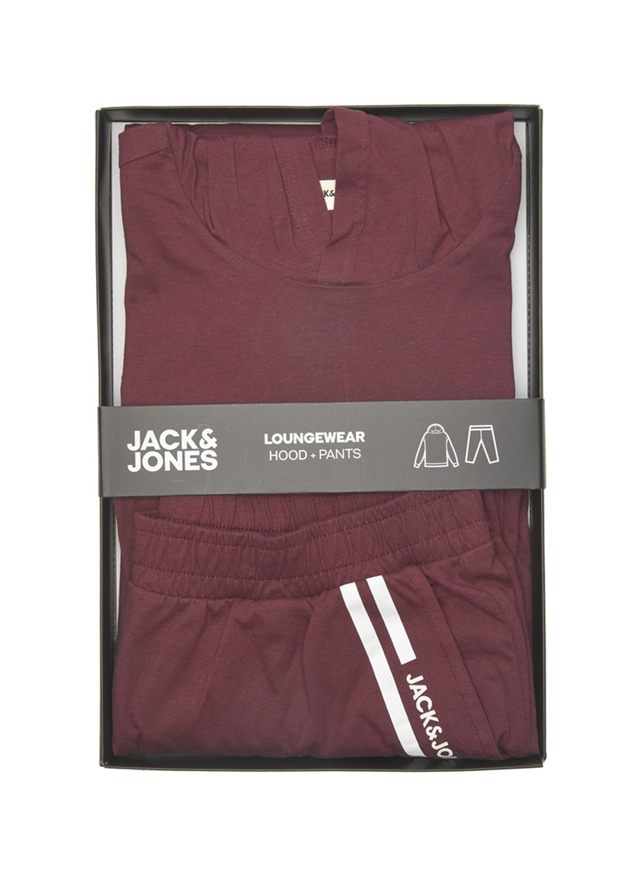 Jack & Jones Bordo Erkek Çocuk Kapüşonlu Uzun Kollu Baskılı Sweatshirt JACWILLIAM HOOD AND PANTS GIFTB JNR_3