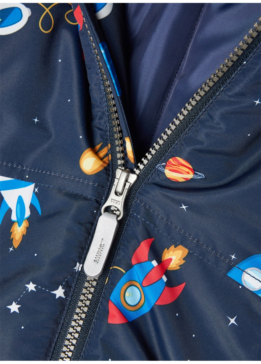 Name İt Lacivert Erkek Bebek Fermuarlı Uzun Kollu Desenli Mont Nmmmax Jacket  Space - 1298037 | Boyner