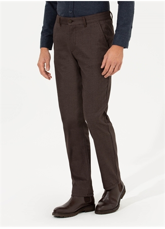 Pierre Cardin Normal Bel Normal Paça Regular Fit Kahve Erkek Pantolon BADEN_1