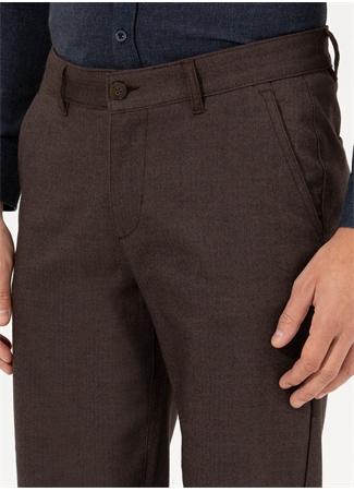 Pierre Cardin Normal Bel Normal Paça Regular Fit Kahve Erkek Pantolon BADEN_5