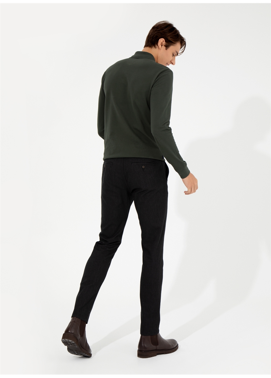 Pierre Cardin Normal Bel Normal Paça Slim Fit Siyah Erkek Pantolon DOBY_3