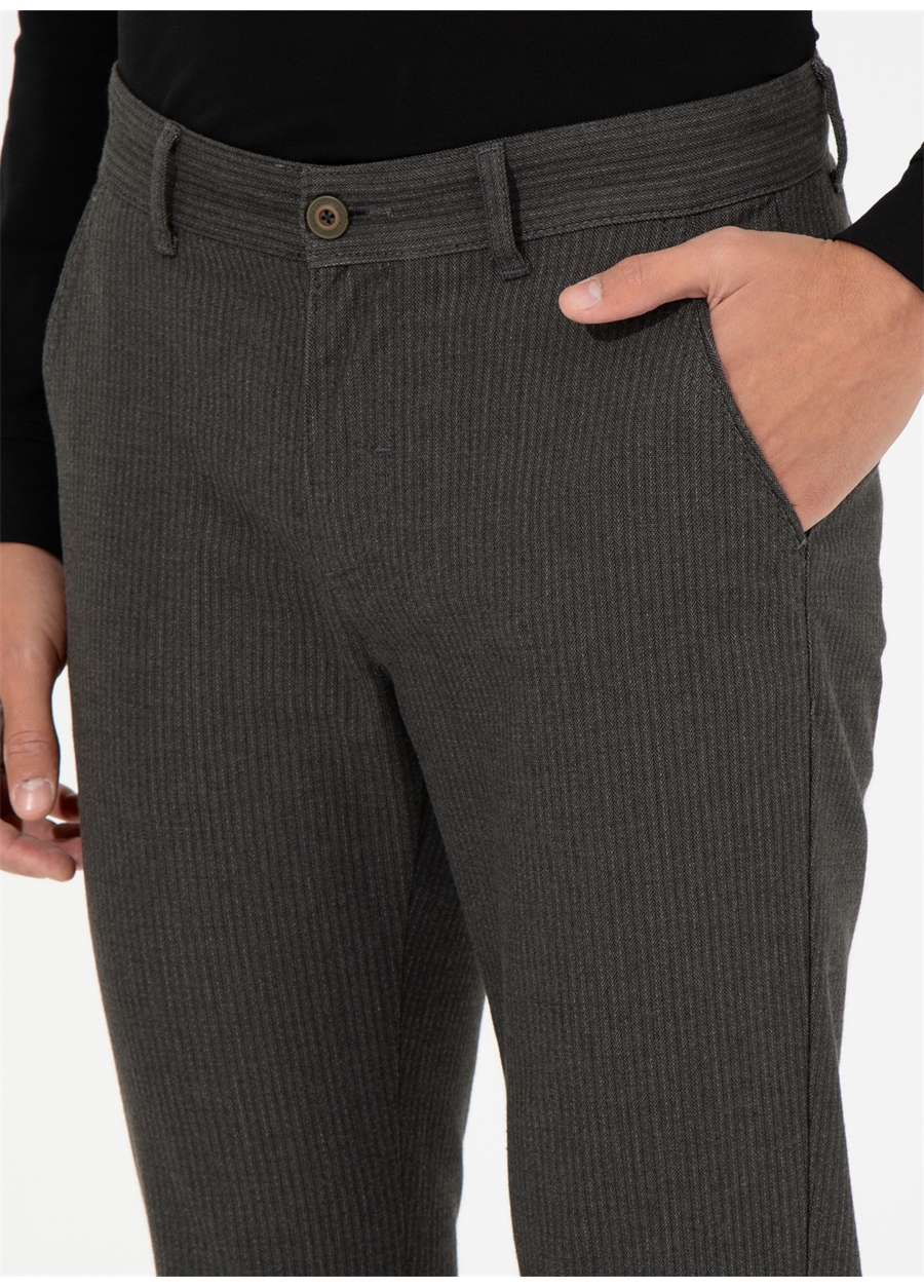 Pierre Cardin Normal Bel Normal Paça Slim Fit Yeşil Erkek Pantolon DOBY_5