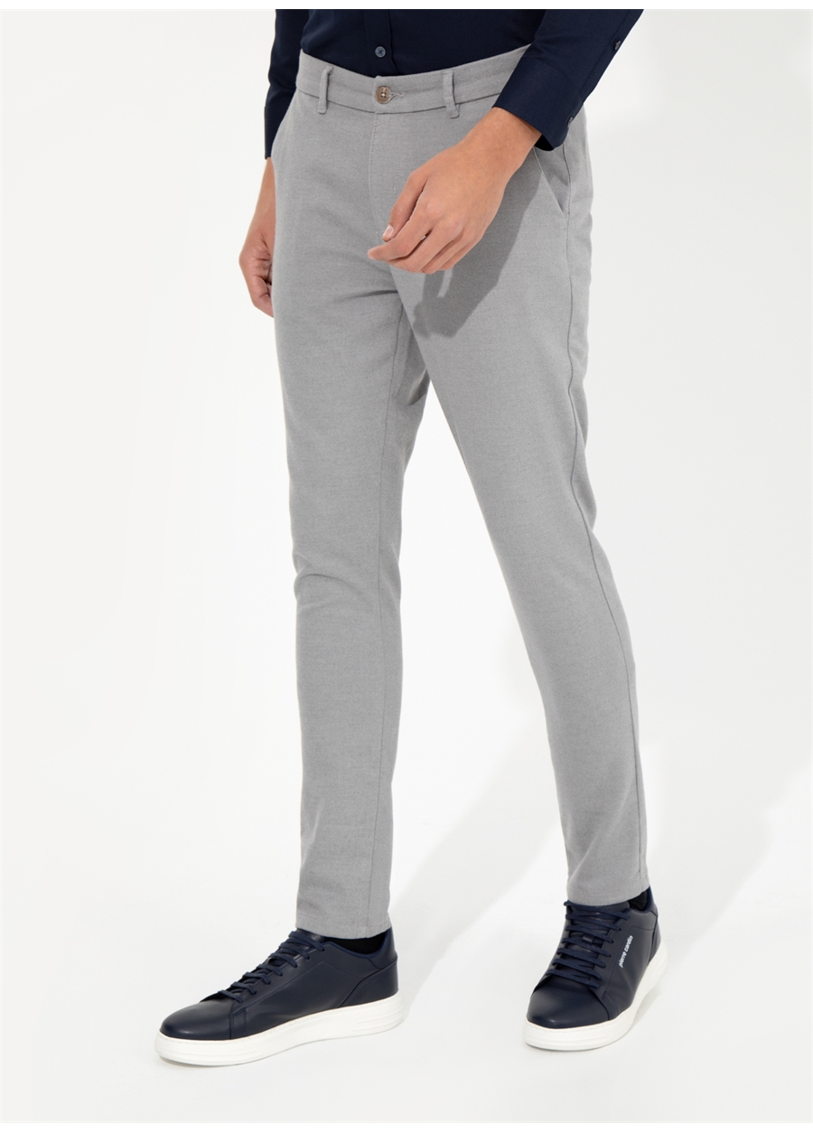 Pierre Cardin Normal Bel Normal Paça Slim Fit Gri Erkek Pantolon MODY_1