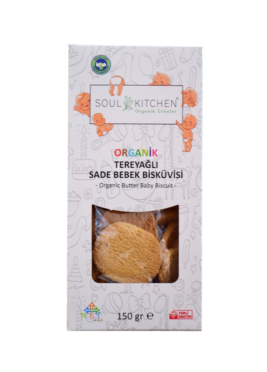 Soul Kitchen Organik Ürünler - Organik Tereyağlı Sade Bebek Bisküvisi 150Gr