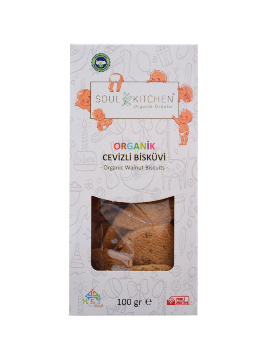 Soul Kitchen Organik Ürünler - Organik Cevizli Bebek Bisküvisi 100Gr