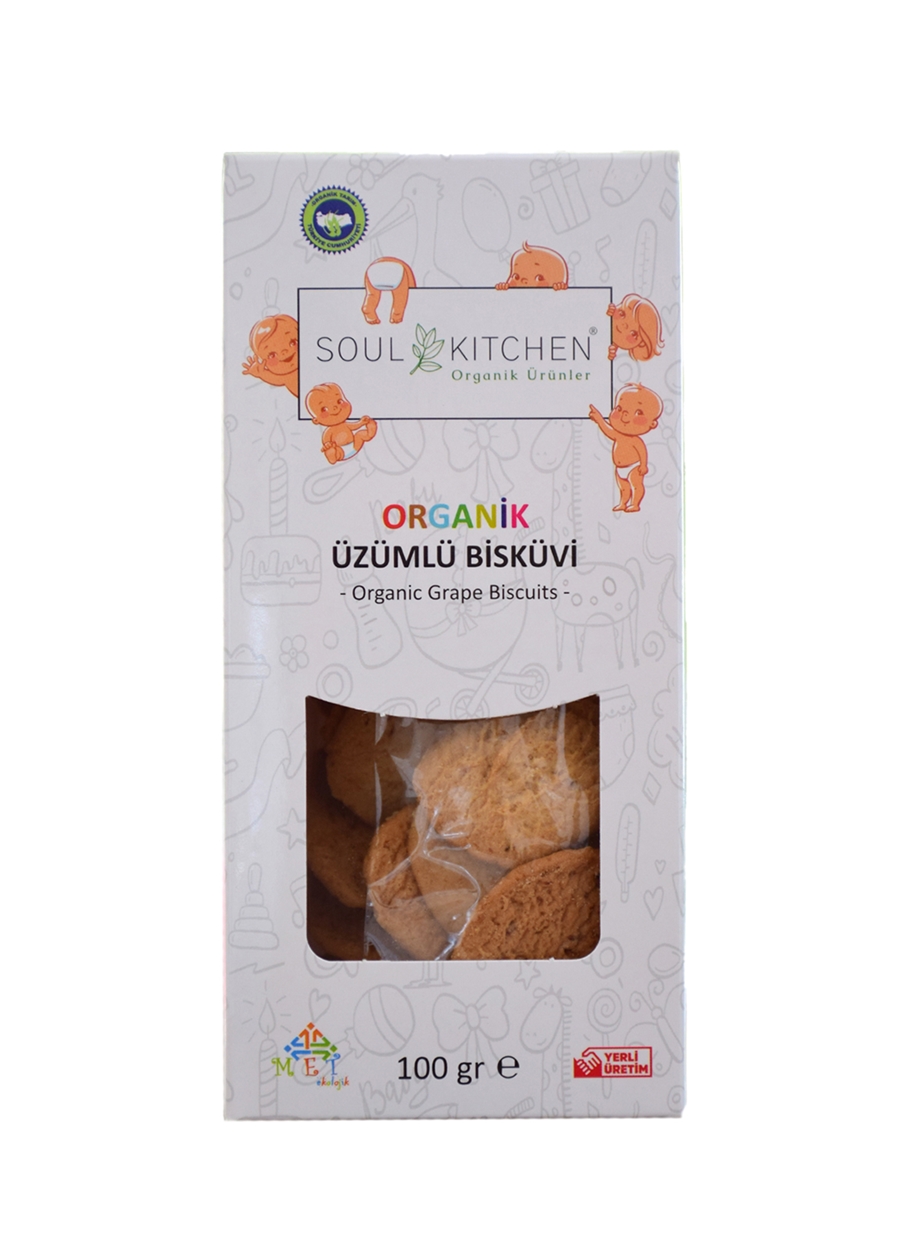 Soul Kitchen Organik Ürünler - Organik Üzümlü Bebek Bisküvisi 100Gr