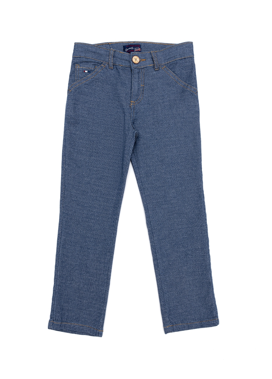 U.S. Polo Assn. Mavi Erkek Çocuk Boru Paça Slim Fit Denim Pantolon KOBEKIDS_1