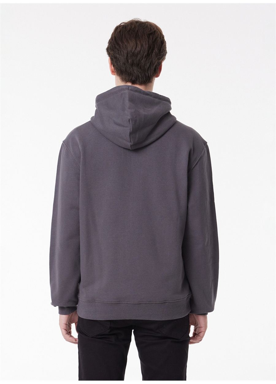 Lee Kapüşon Yaka Antrasit Erkek Sweatshırt L80KSP003 Full Z Hoodie Sweatshirt_4