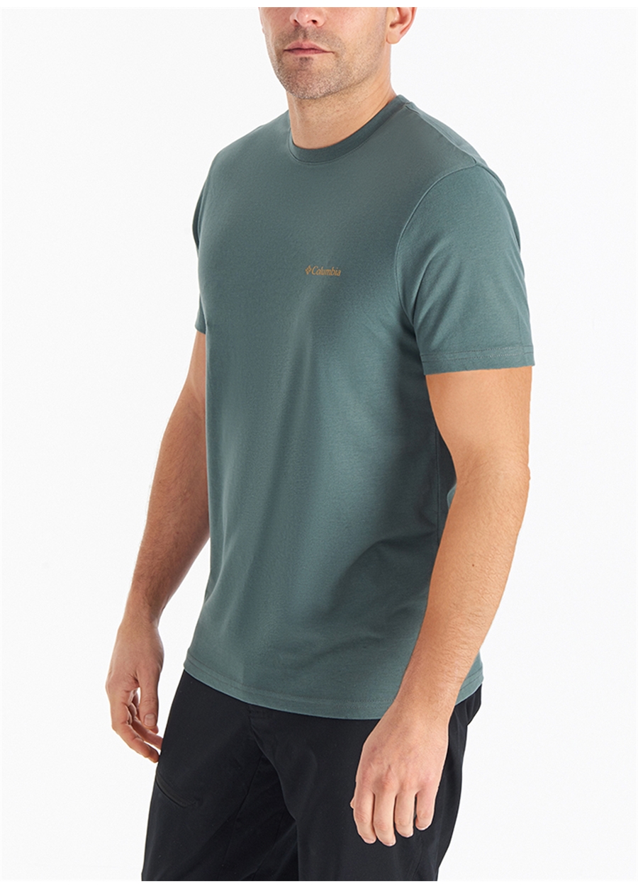 Columbia O Yaka Düz Yeşil Erkek T-Shirt CS0282 CSC M BASIC SM LOGO BRUSHED_2