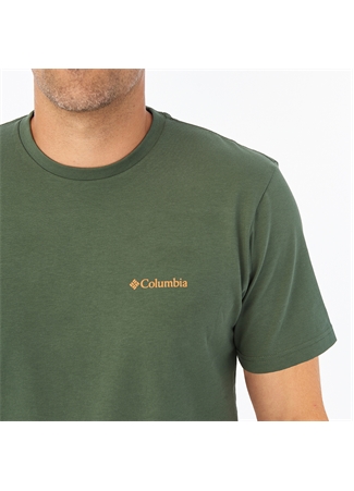 Columbia O Yaka Düz Yeşil Erkek T-Shirt CS0282 CSC M BASIC SM LOGO BRUSHED_4