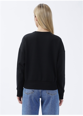 Columbia Siyah Kadın O Yaka Baskılı Sweatshirt CS0212 CSC W BAR SPLIT CROP SWEATSH_3