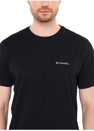 Columbia O Yaka Düz Siyah Erkek T-Shirt CS0282 CSC M BASIC SM LOGO BRUSHED_4