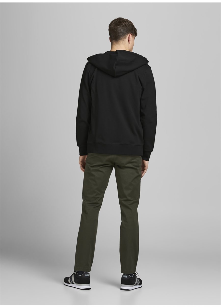 Jack & Jones O Yaka Siyah Erkek Sweatshırt JJEBASIC SWEAT ZIP HOOD NOOS_3