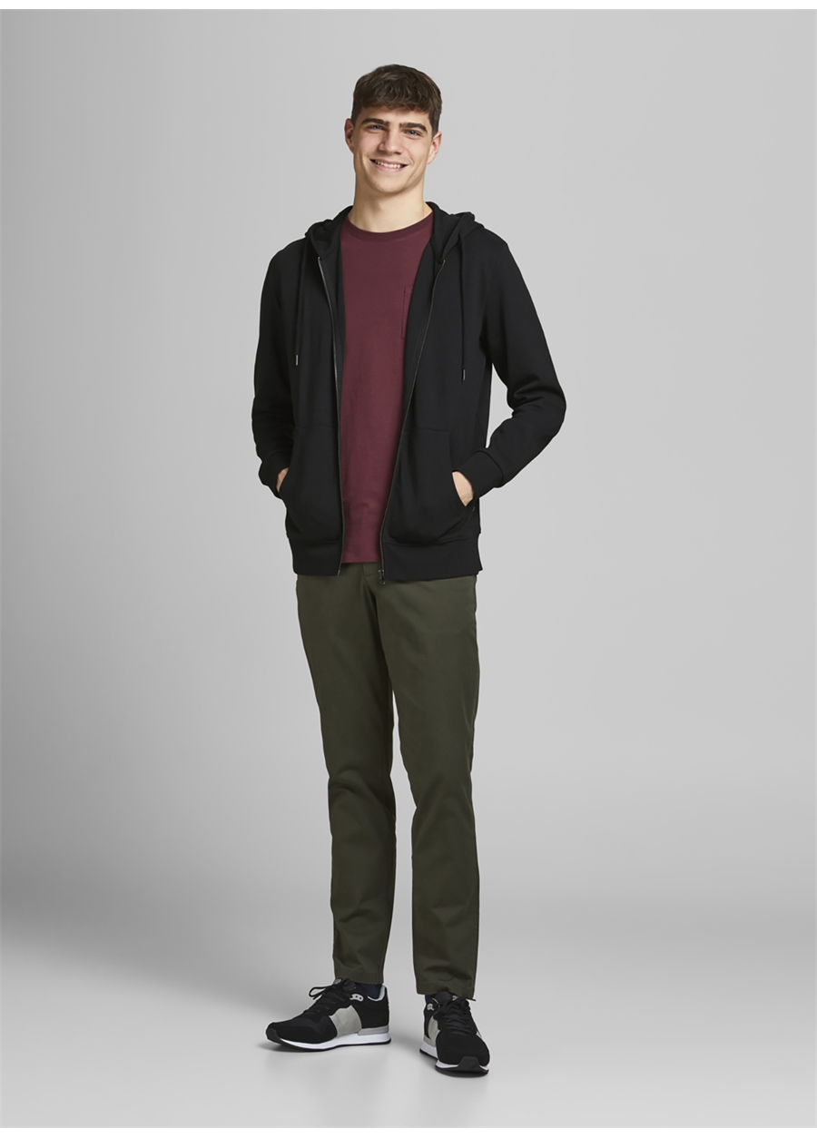 Jack & Jones O Yaka Siyah Erkek Sweatshırt JJEBASIC SWEAT ZIP HOOD NOOS_4