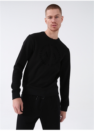 Armani Exchange Bisiklet Yaka Siyah Erkek Sweatshırt 8NZM87 1200-BLACK_0