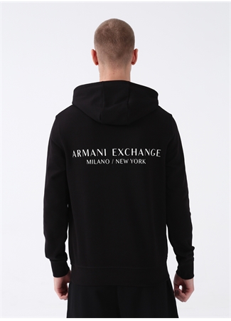 Armani Exchange Kapüşon Yaka Siyah Erkek Sweatshırt 8NZM94 1200-BLACK_3