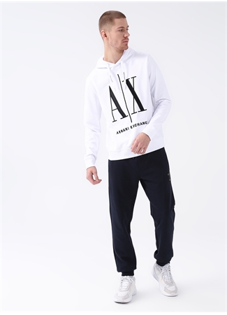 Armani Exchange Kapüşon Yaka Beyaz Erkek Sweatshırt 8NZMPC 1100-WHITE_1