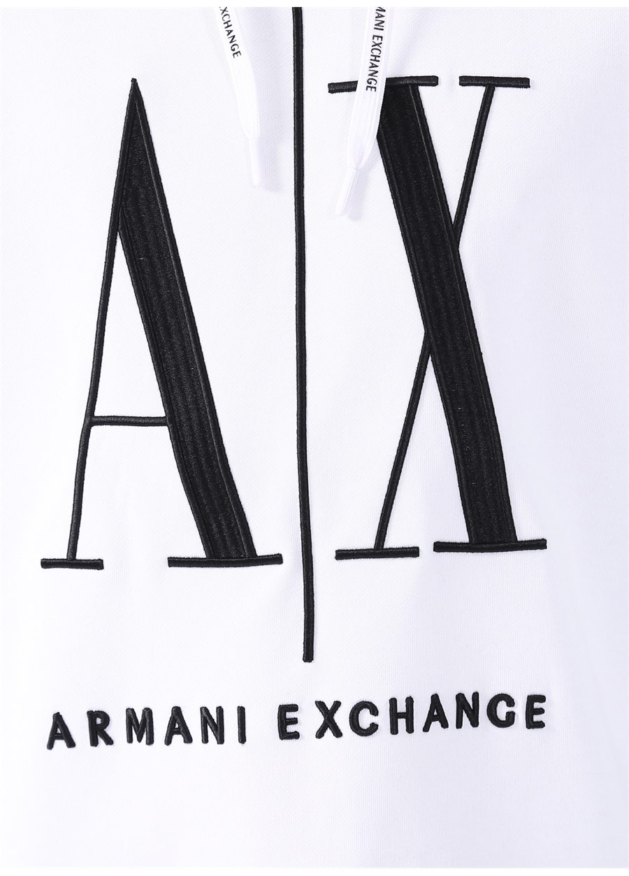 Armani Exchange Kapüşon Yaka Beyaz Erkek Sweatshırt 8NZMPC 1100-WHITE_4