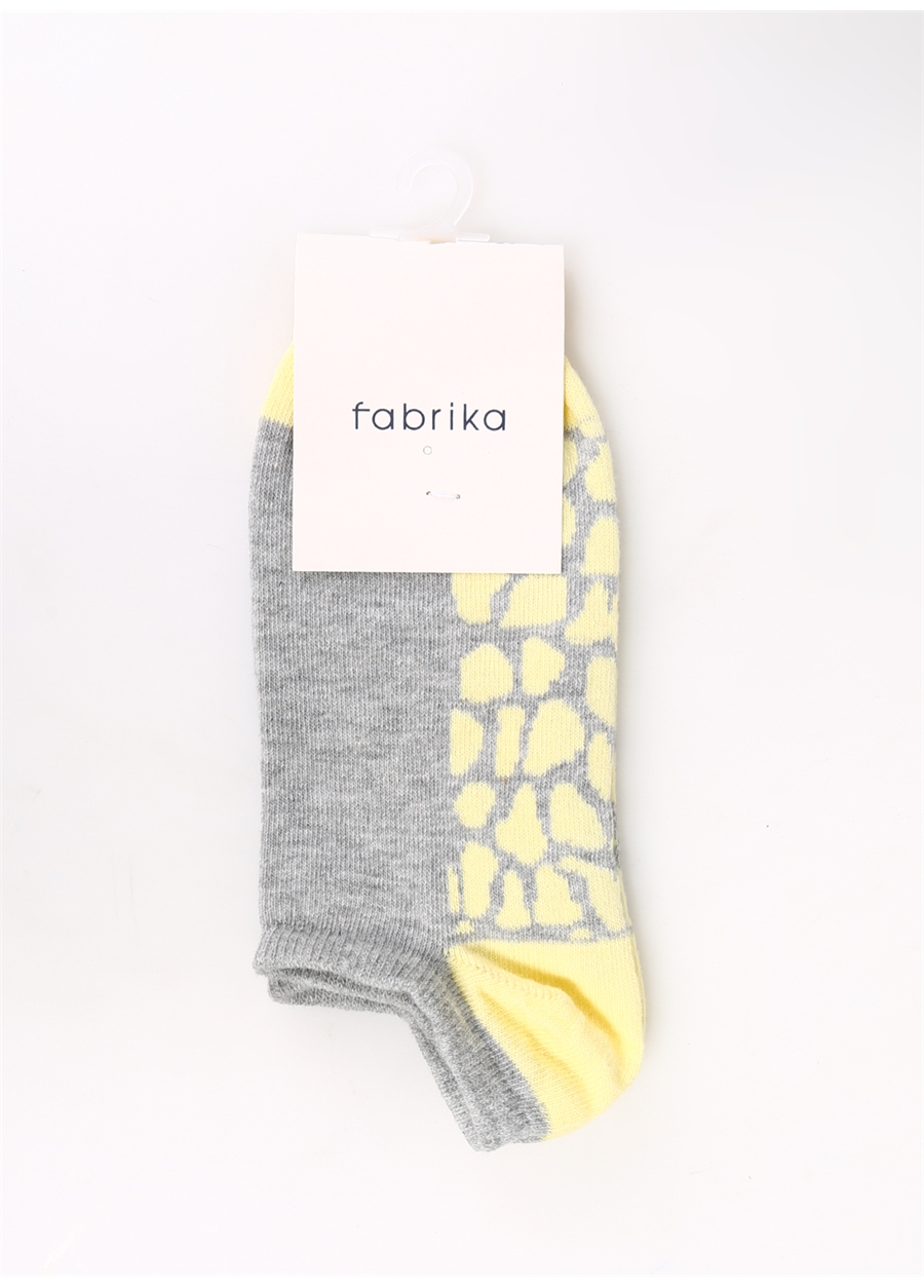 Fabrika Gri - Sarı Kadın Patik Çorap AYT62