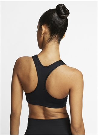 Nike Siyah - Gri - Gümüş Yuvarlak Yaka Kadın Sporcu Sütyeni BV3630-010 W NK DF SWSH NONPDED BRA_2