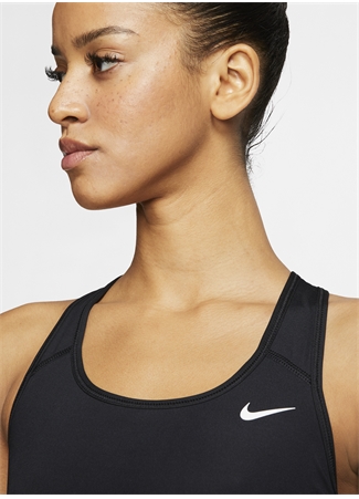 Nike Siyah - Gri - Gümüş Yuvarlak Yaka Kadın Sporcu Sütyeni BV3630-010 W NK DF SWSH NONPDED BRA_3