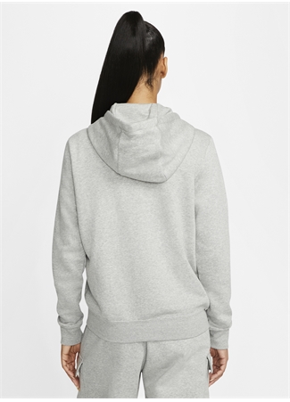 Nike Siyah - Gri - Gümüş Kadın Kapüşonlu Zip Ceket DQ5471-063 W CLUB FLC FZ HOODIE STD_2