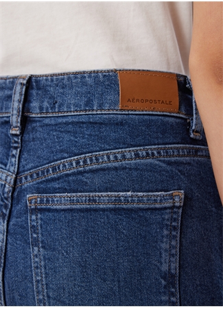 Aeropostale Yüksek Bel Düz Paça Regular Fit İndigo Kadın Denim Pantolon K-LIZIE_5