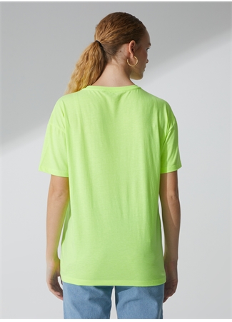 Fabrika Sports Bisiklet Yaka Baskılı Neon Yeşil Kadın T-Shirt S-GINA_3