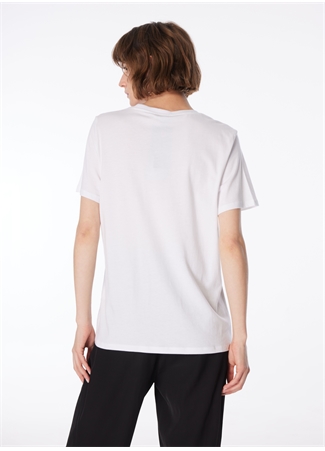 Fabrika Comfort Beyaz Kadın Bisiklet Yaka Basic T-Shirt CM-BURTON_4