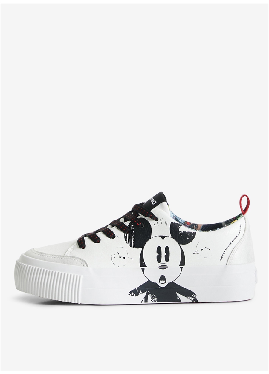 Desigual Mickey Mouse Baskılı Beyaz Kadın Sneaker