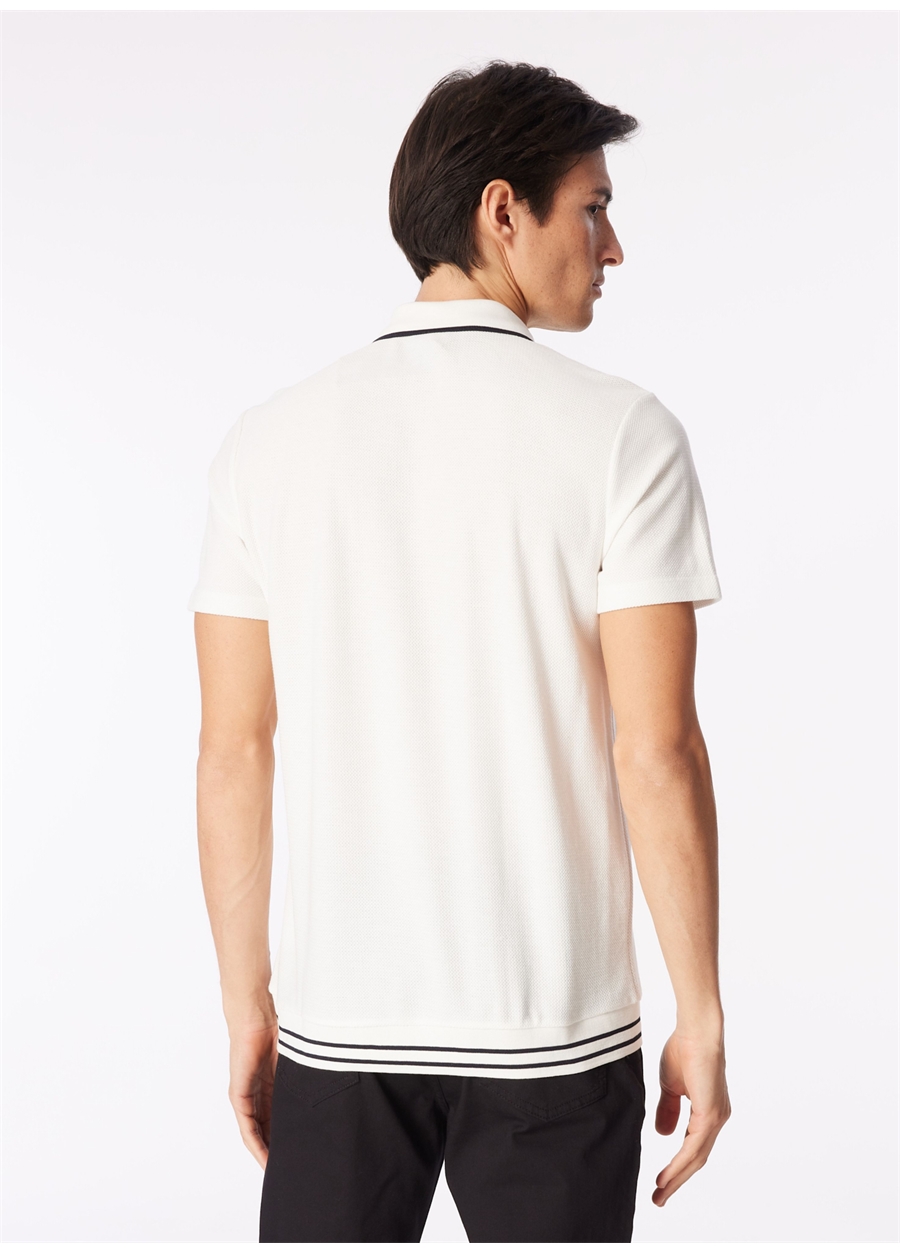 Fabrika Ekru Erkek Basic Jakarlı Polo T-Shirt LUCAS_5