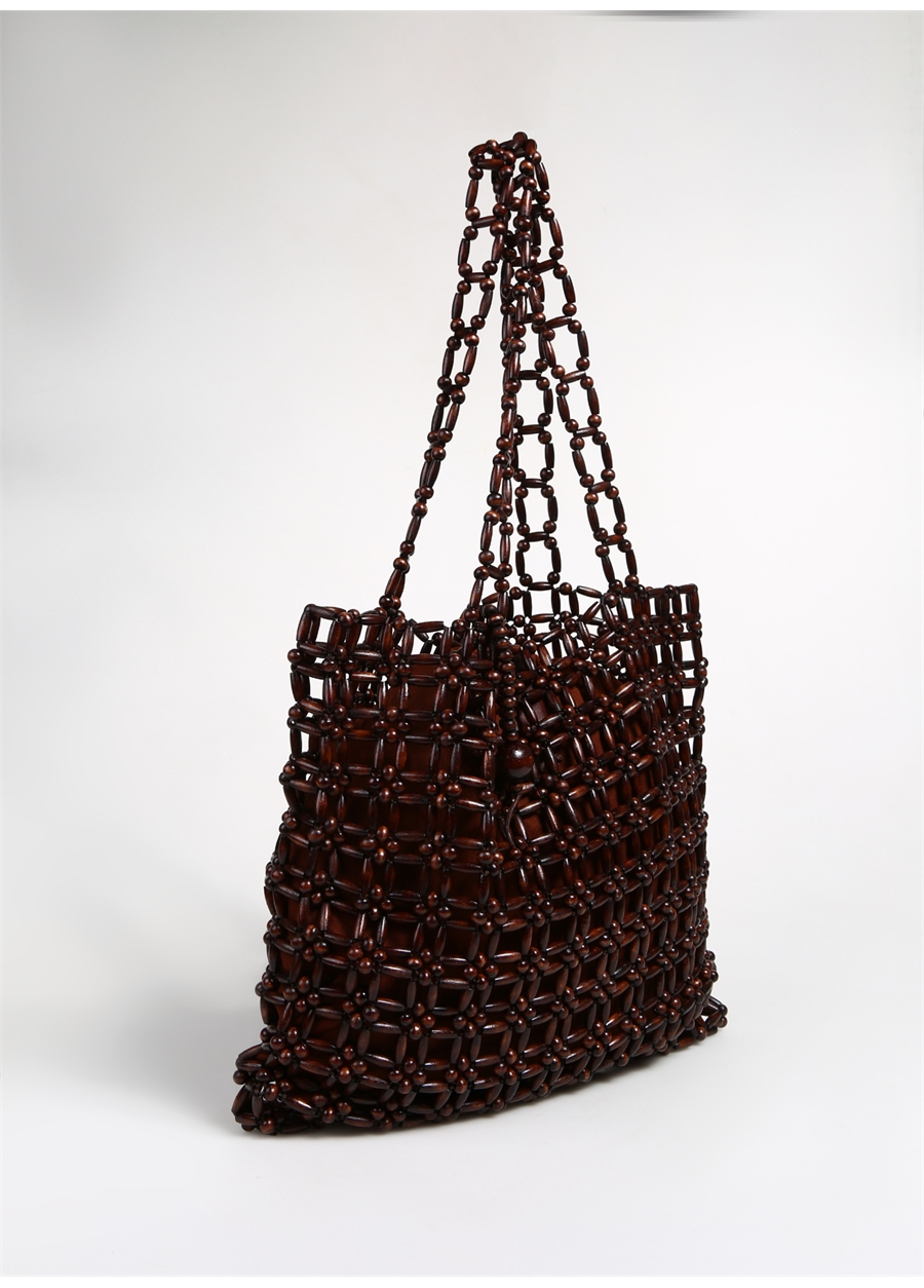 Fabrika Kahve Kadın 43X37x3 Cm Ahşap Tote Çanta FLORIAN_1