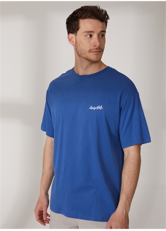 Aeropostale Bisiklet Yaka Baskılı İndigo Erkek T-Shirt E-JONY_1