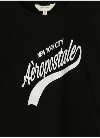 Aeropostale Siyah Kız Çocuk Bisiklet Yaka Kısa Kollu Baskılı T-Shirt 23SAG-41_2