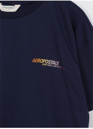 Aeropostale Lacivert Erkek Çocuk Bisiklet Yaka Oversize Baskılı T-Shirt 23SAB-45_2