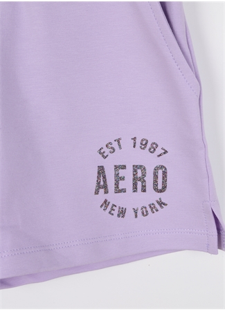 Aeropostale Lila Kız Çocuk Baskılı Şort 23SAG-46_2