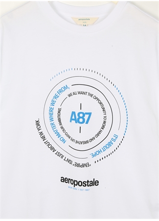 Aeropostale Ekru Erkek Çocuk Bisiklet Yaka Oversize Baskılı T-Shirt 23SAB-32_2